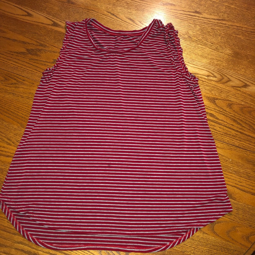 Striped tank with braided sleeves XL